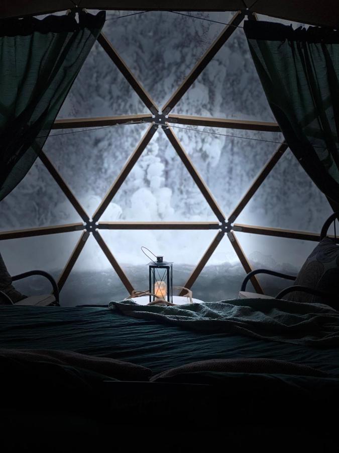 Aurora Igloo Fireplace-Heated Tents In A Secret Forest With Private Jacuzzi And Shared Sauna Bathroom And Dog Friendly Ροβανιέμι Εξωτερικό φωτογραφία