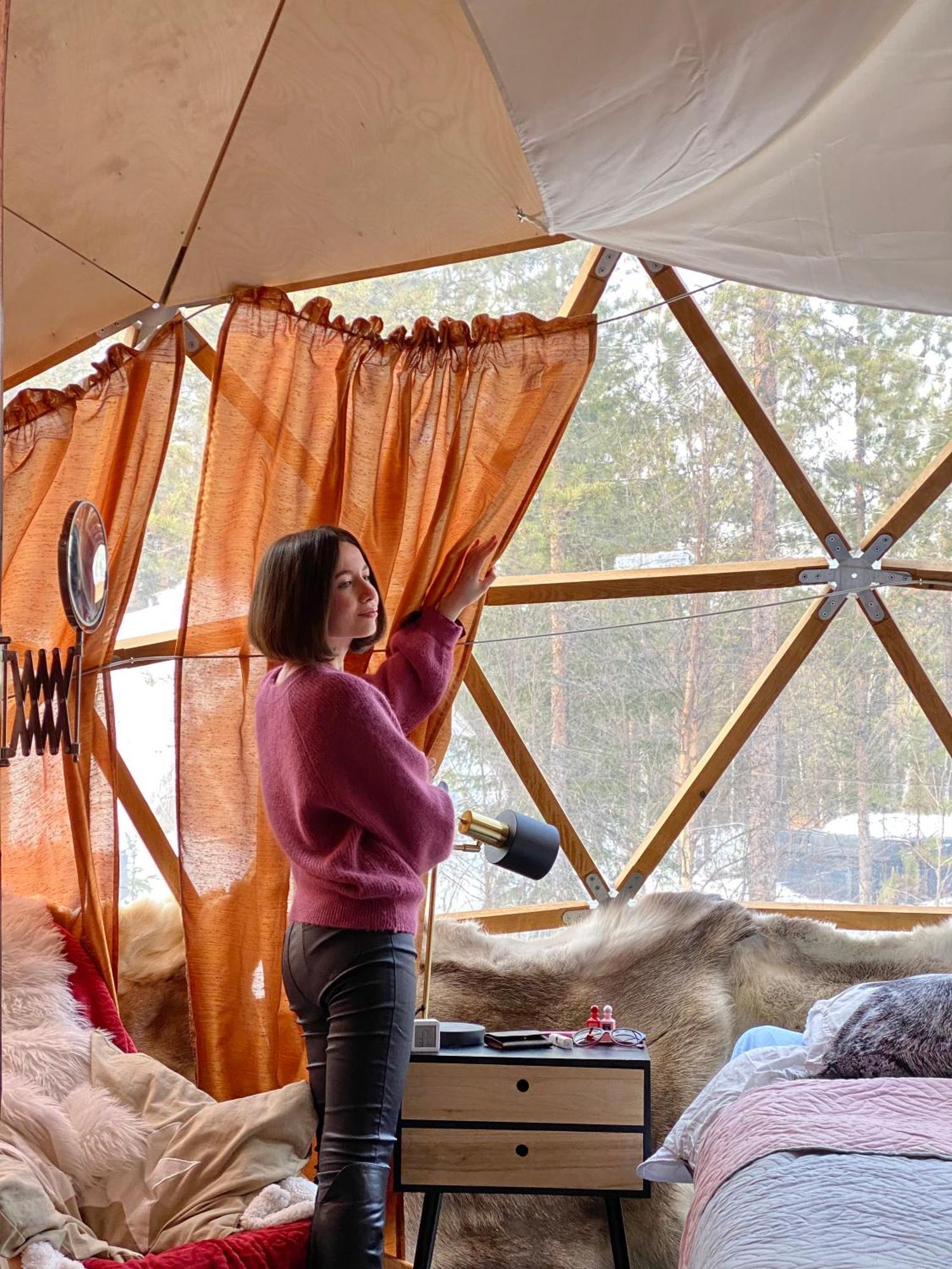 Aurora Igloo Fireplace-Heated Tents In A Secret Forest With Private Jacuzzi And Shared Sauna Bathroom And Dog Friendly Ροβανιέμι Εξωτερικό φωτογραφία
