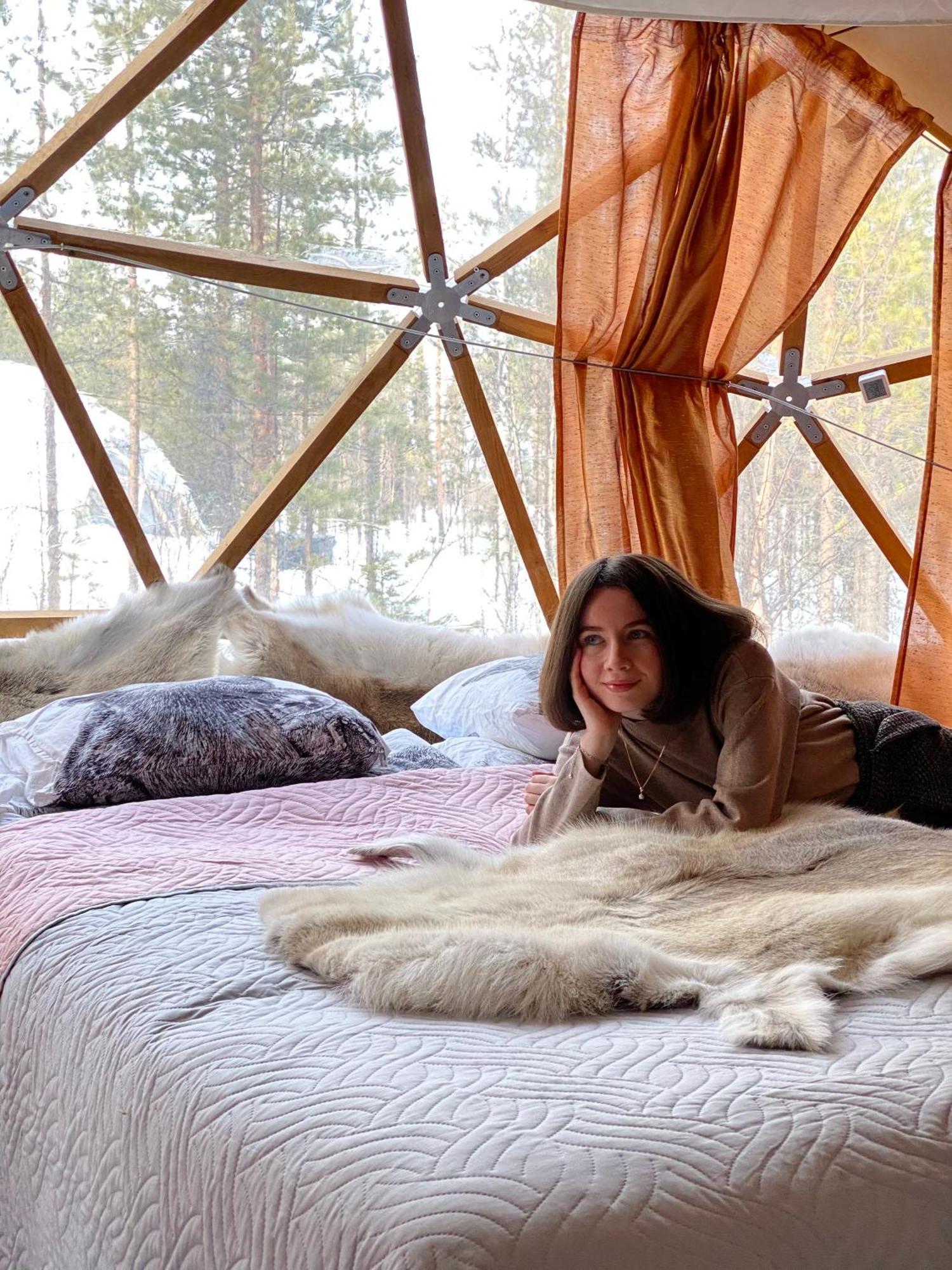Aurora Igloo Fireplace-Heated Tents In A Secret Forest With Private Jacuzzi And Shared Sauna Bathroom And Dog Friendly Ροβανιέμι Εξωτερικό φωτογραφία